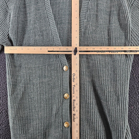 BFA Classics Womens Sweater Green Size 1X 100% Cotton Button Close Long Sleeve - Picture 3 of 12